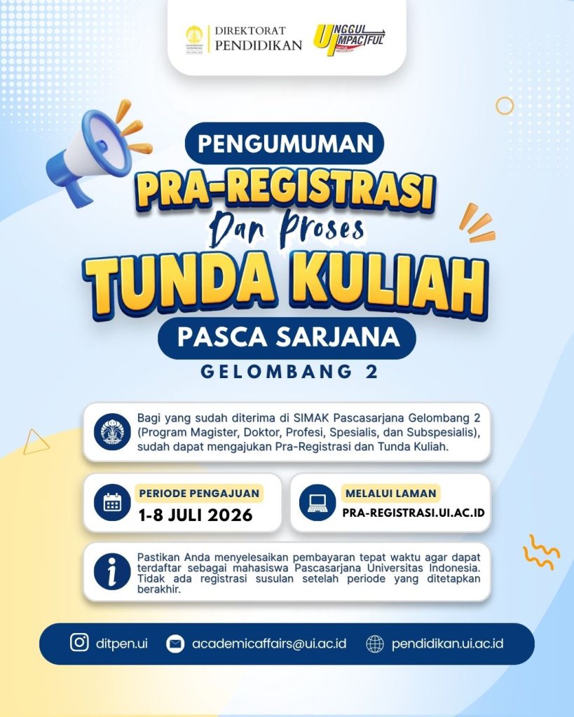Pengumuman Pra-Registrasi dan Tunda Kuliah Gelombang 2